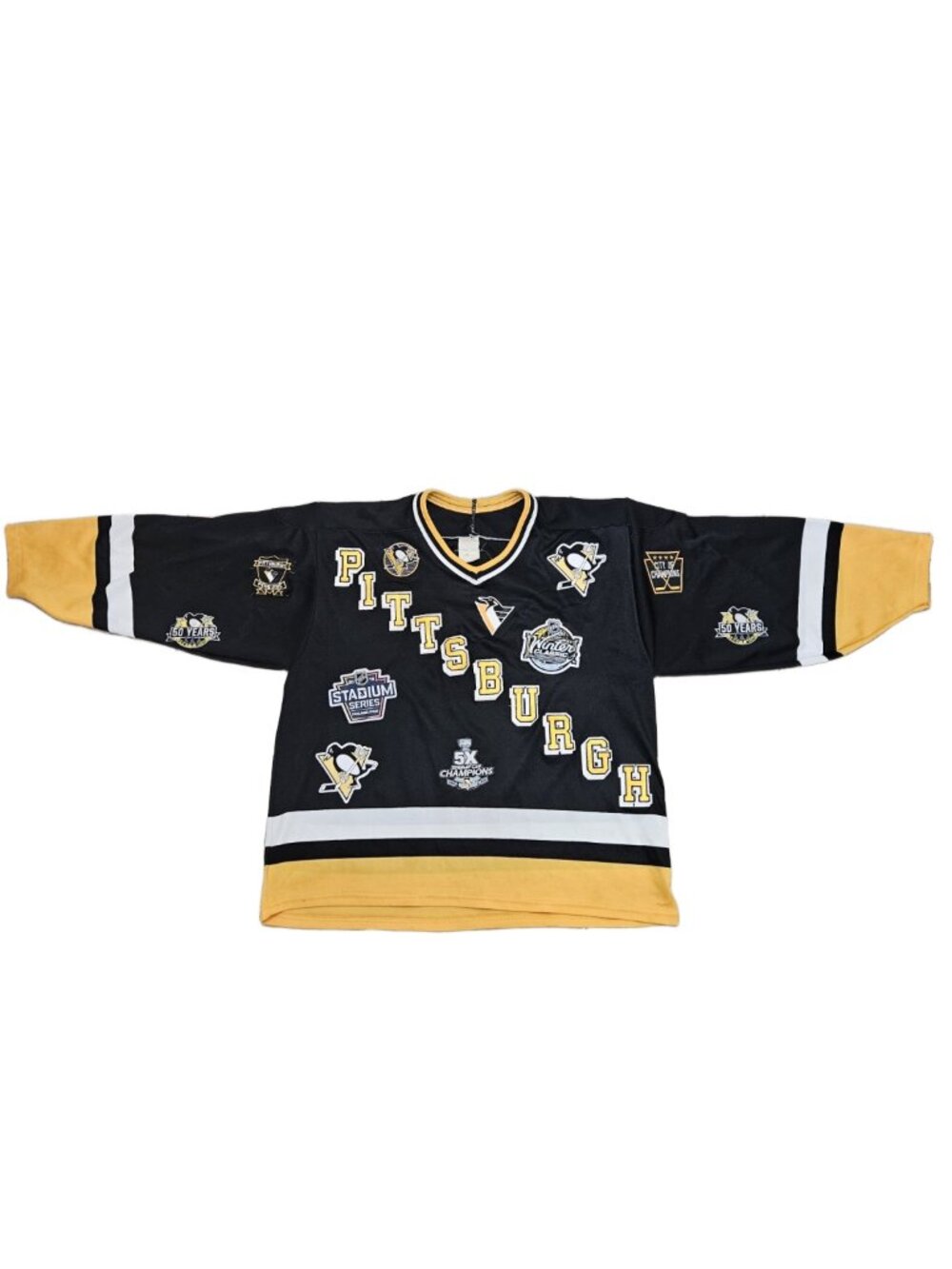 Vintage Pittsburgh Penguins CCM Custom Patch Jersey L